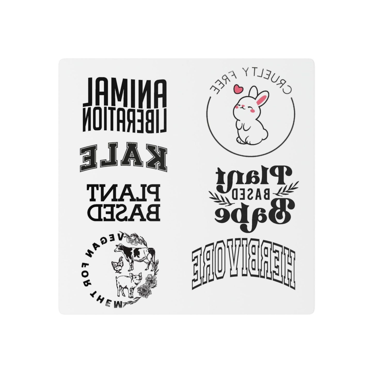 Cute Plant-Based Temporary Tattoo Sheet